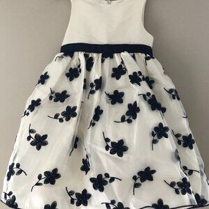 American Princess Girls Formal Sleeveless White & Black Dress Size 5 New
